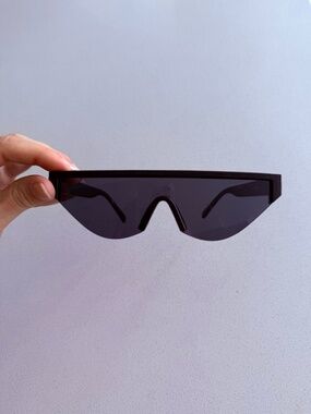 Black Shield Sunglasses Futuristic Oversized Visor Shades